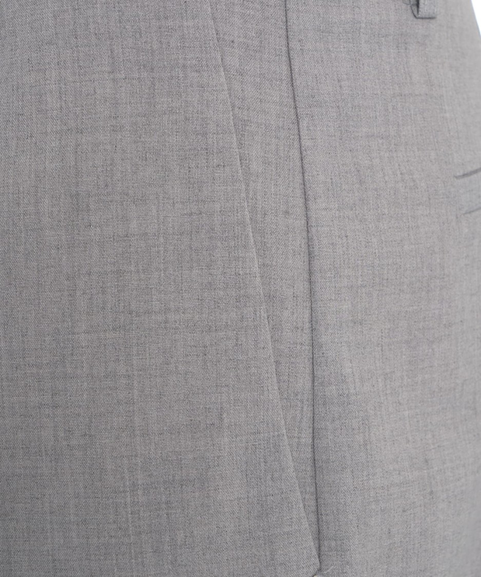 OTTOD'AME OTTOD'AME PLEATED GREY SHORTS WITH FUNCTIONAL POCKETS