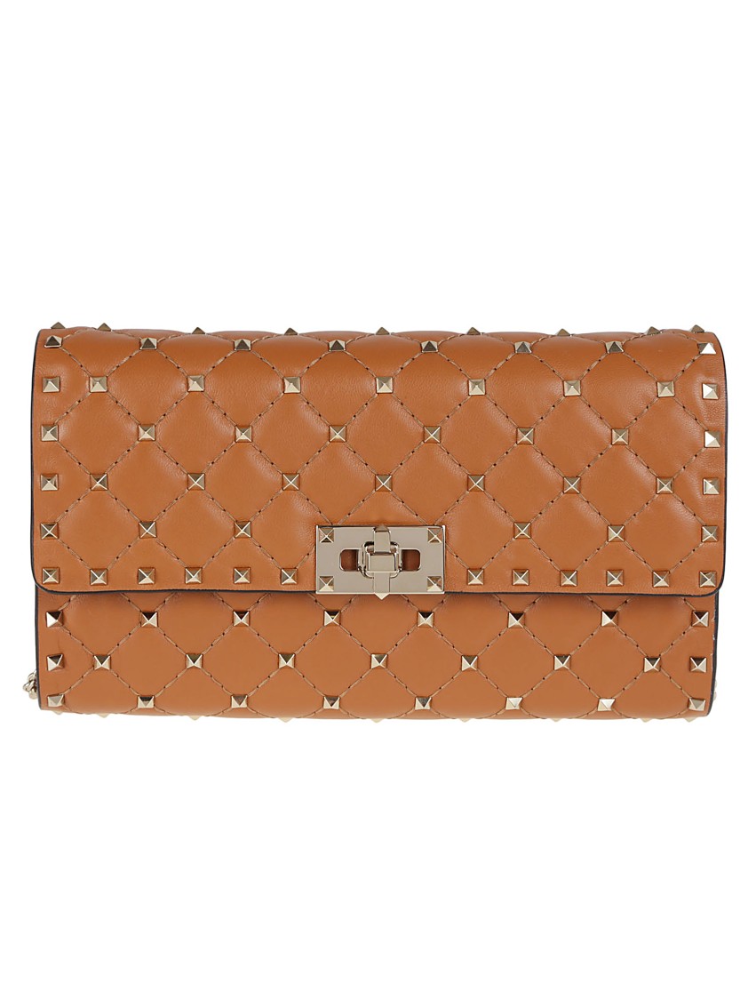 VALENTINO GARAVANI VALENTINO ROCKSTUD SPIKE LAMB NAPPA SHOULDER BAG