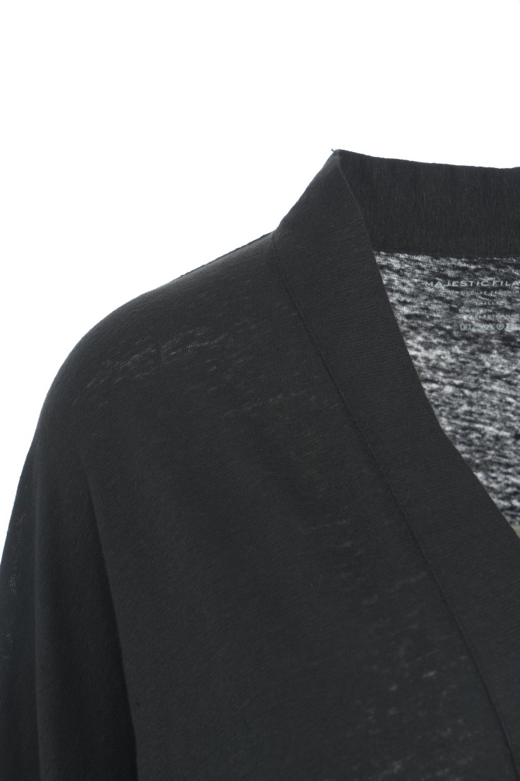MAJESTIC MAJESTIC FILATURES SHORT LINEN KIMONO