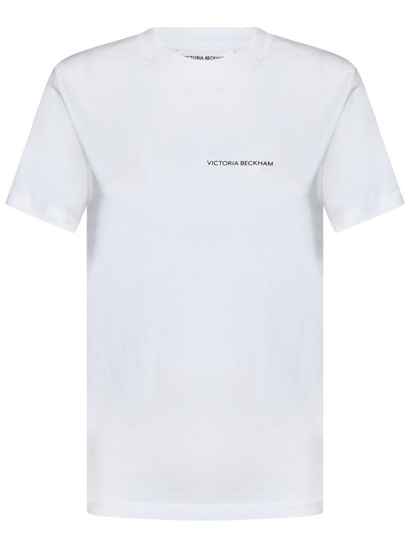 Victoria Beckham Womens White Logo-print Regular-fit Organic-cotton Jersey T-shirt Xl In White