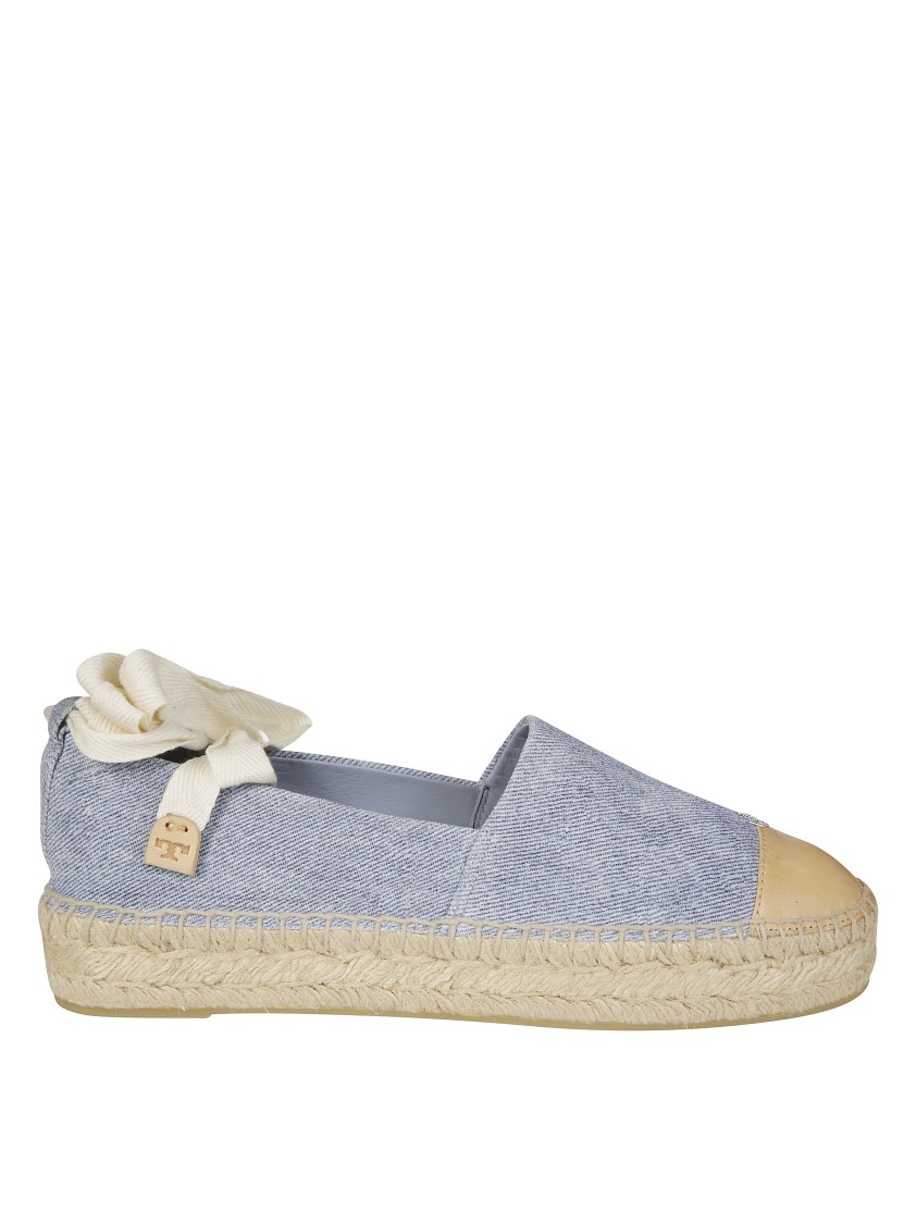 Tory Burch Cap-toe Espadrille With Woven Jute Sole In Blue