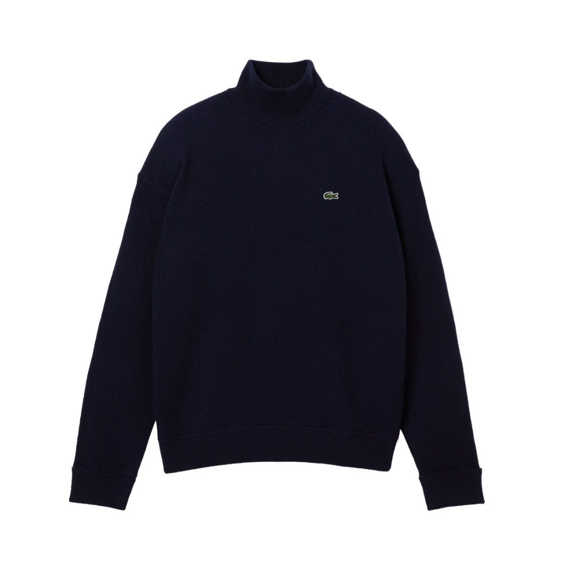 Lacoste Wool Pullover With Traditional Moss Stitch In Blue
