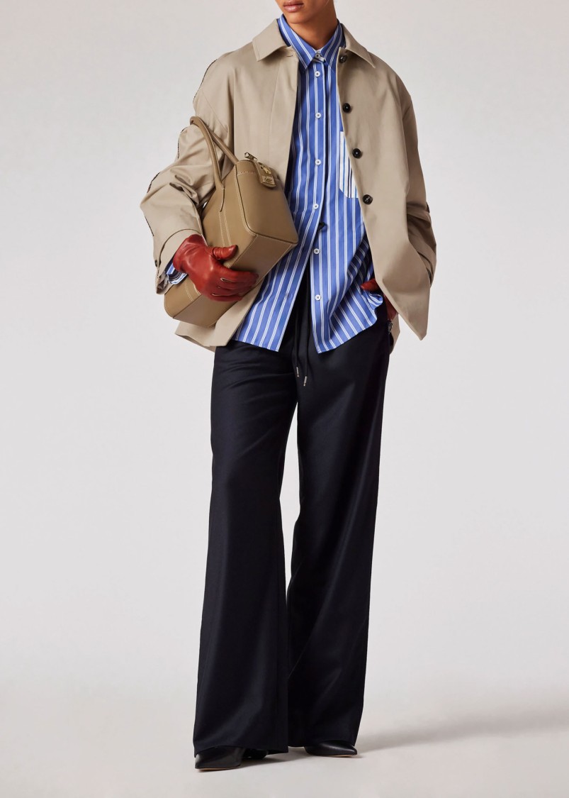 Paul Smith Loose-fit Stone Trapeze Jacket In Neutral
