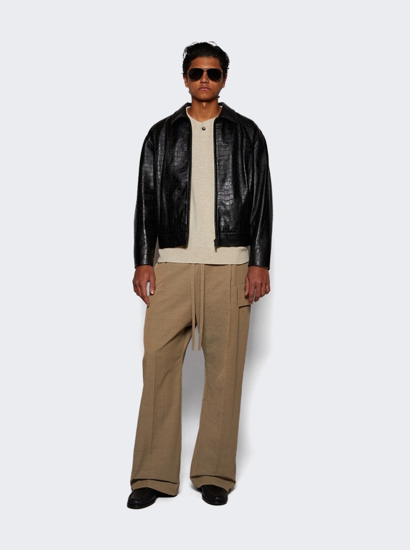 Fear Of God Crocodile-effect Zip-front Jacket In Black