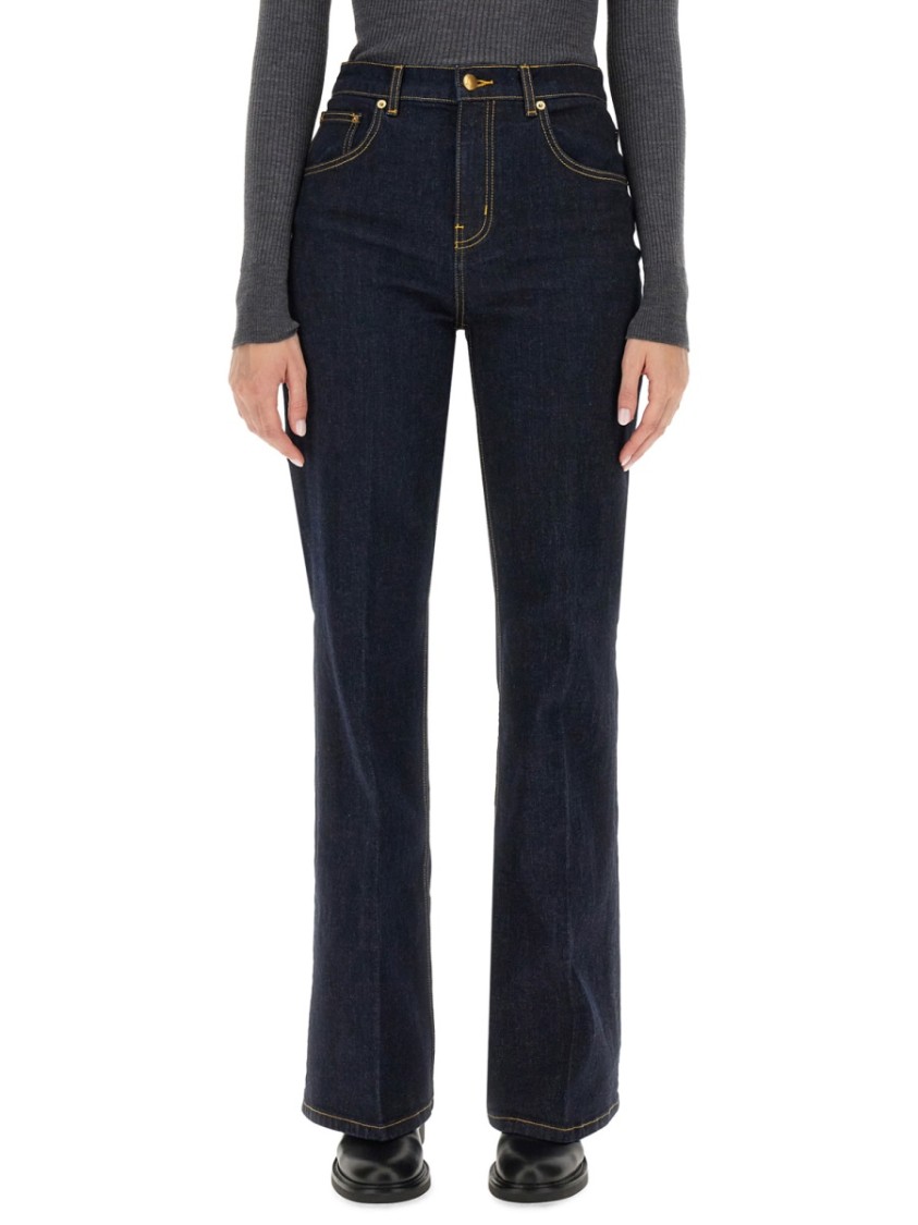 Shop Tory Burch Jeans Boot Leg In Blue