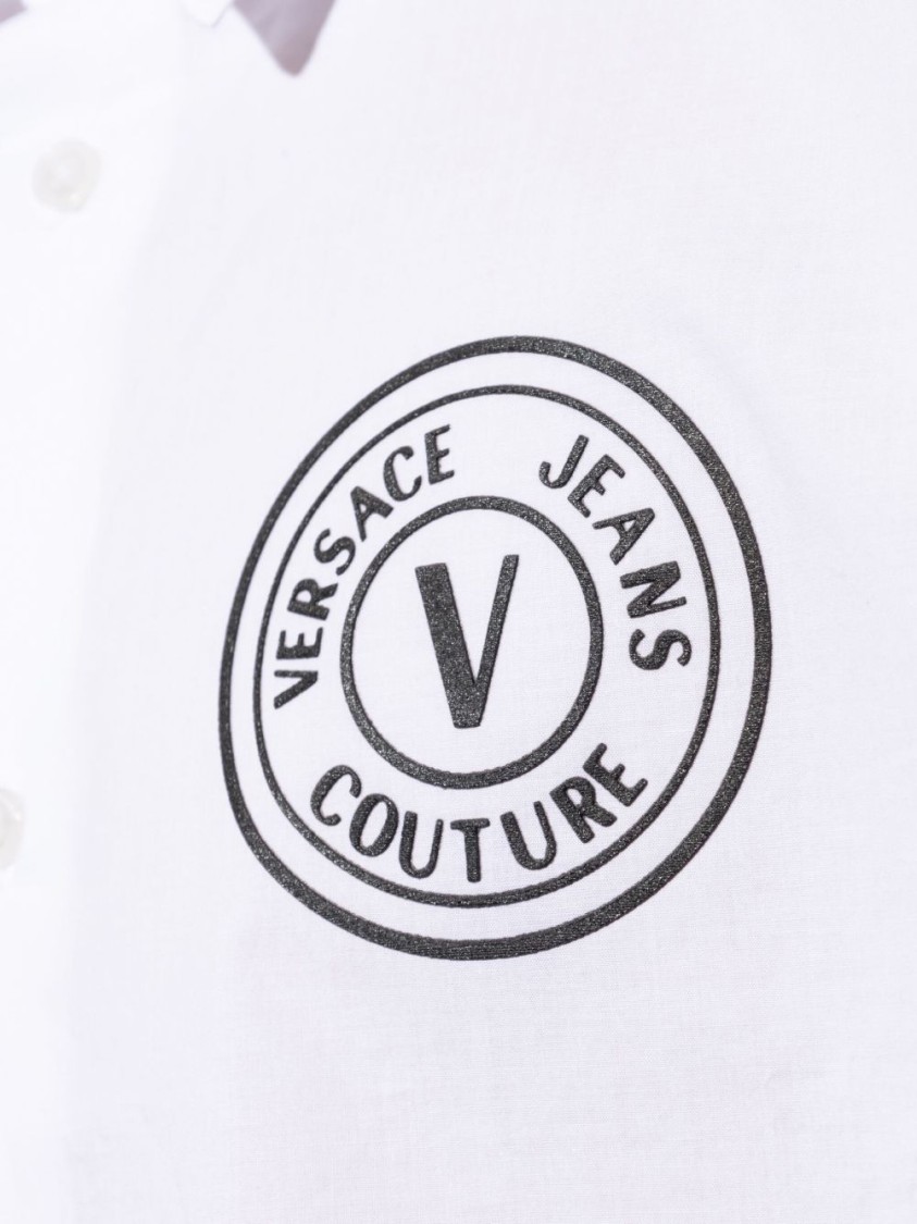 VERSACE JEANS COUTURE VERSACE JEANS COUTURE SHORT-SLEEVED WHITE COTTON SHIRT 
