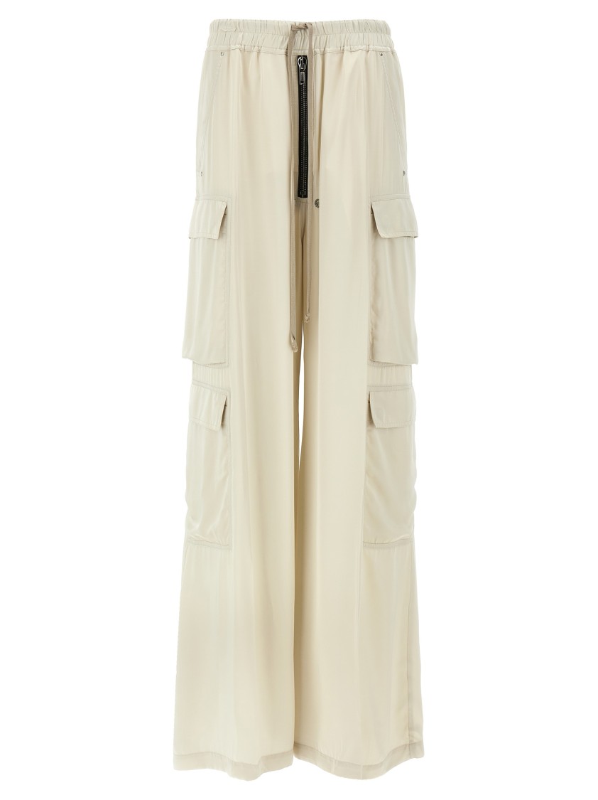 Rick Owens Wide-leg Cargobelas Pants With Adjustable Drawstring Waist In Neutral
