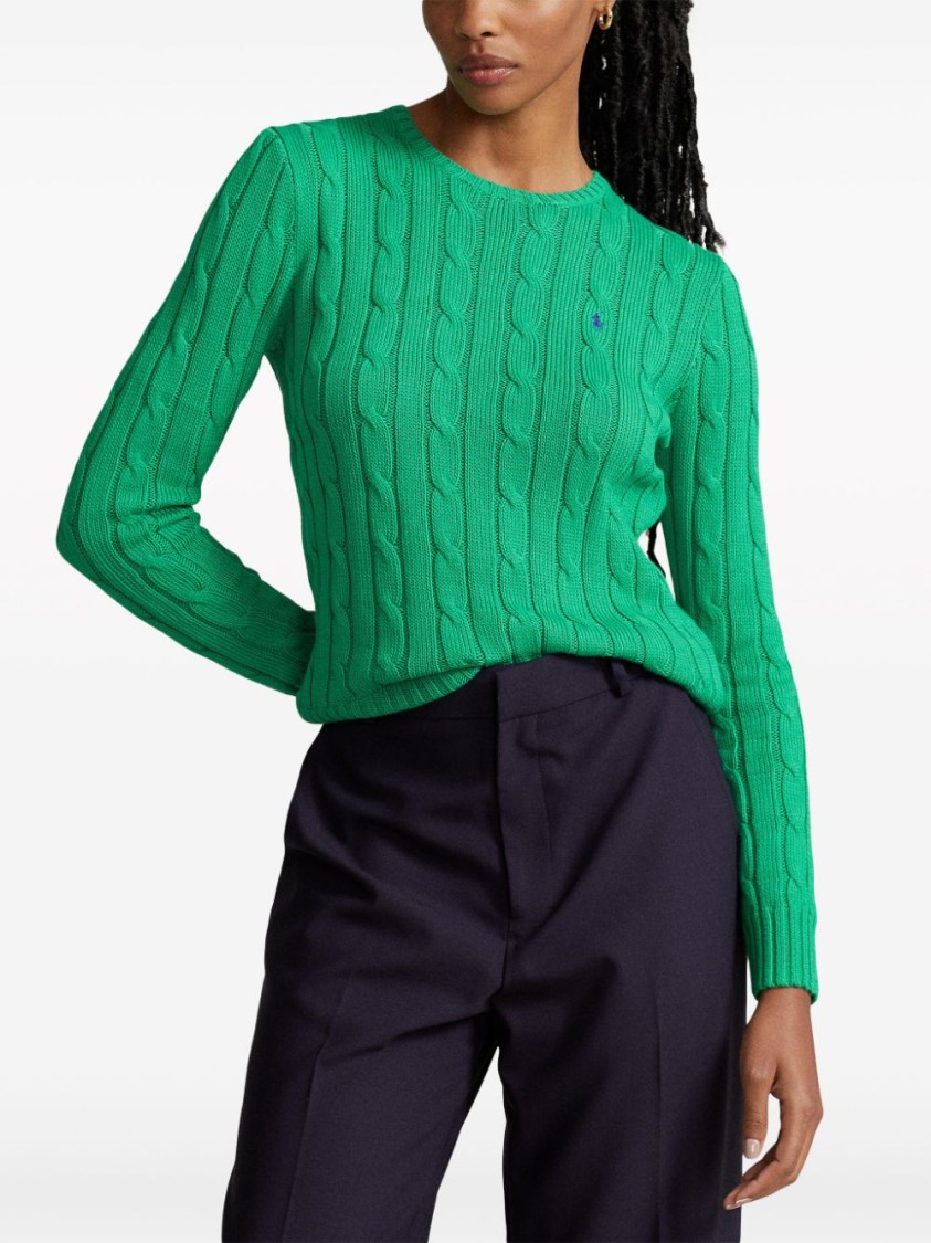 Shop Polo Ralph Lauren Interwoven Pattern Crew Neck Top