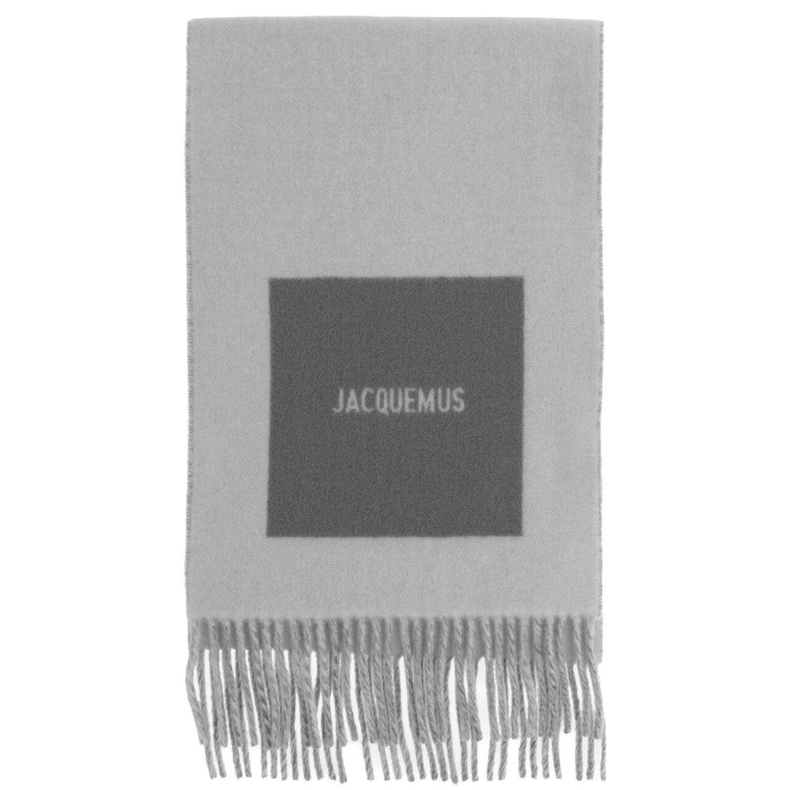Jacquemus Wool Scarf With Logo In Gray