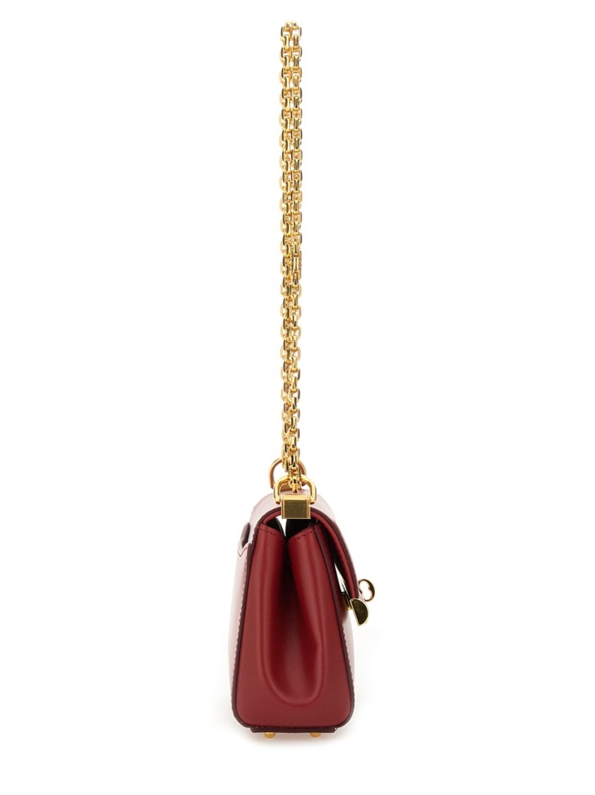 Dolce & Gabbana Marlene Red Shoulder Bag With Twist Lock In Leather Woman In Red