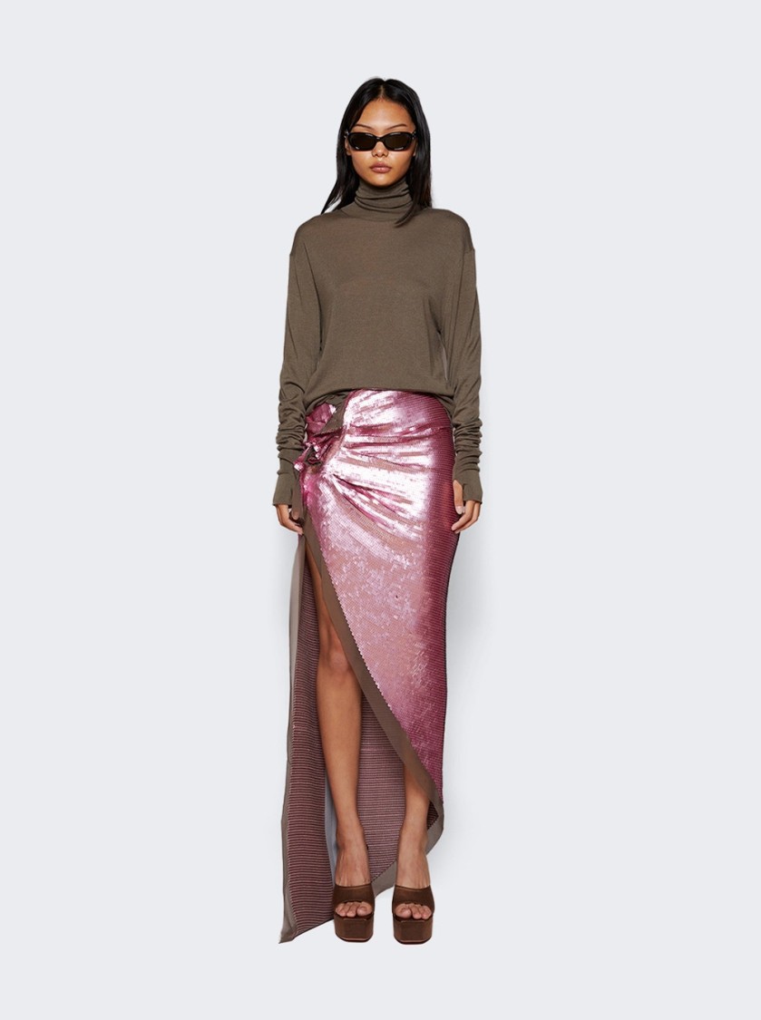 Rick Owens V-waist Midi Skirt With Asymmetric Hem