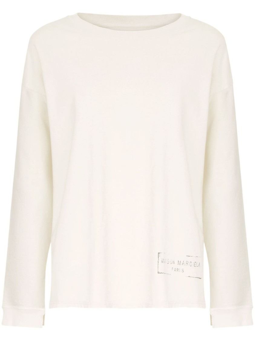 Maison Margiela Round-neck Jumper In White