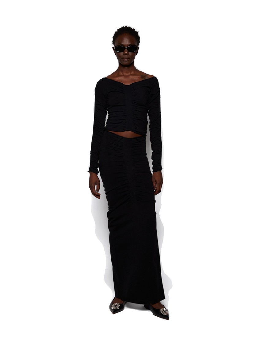 Alexander Wang Ruched Pullover In Black
