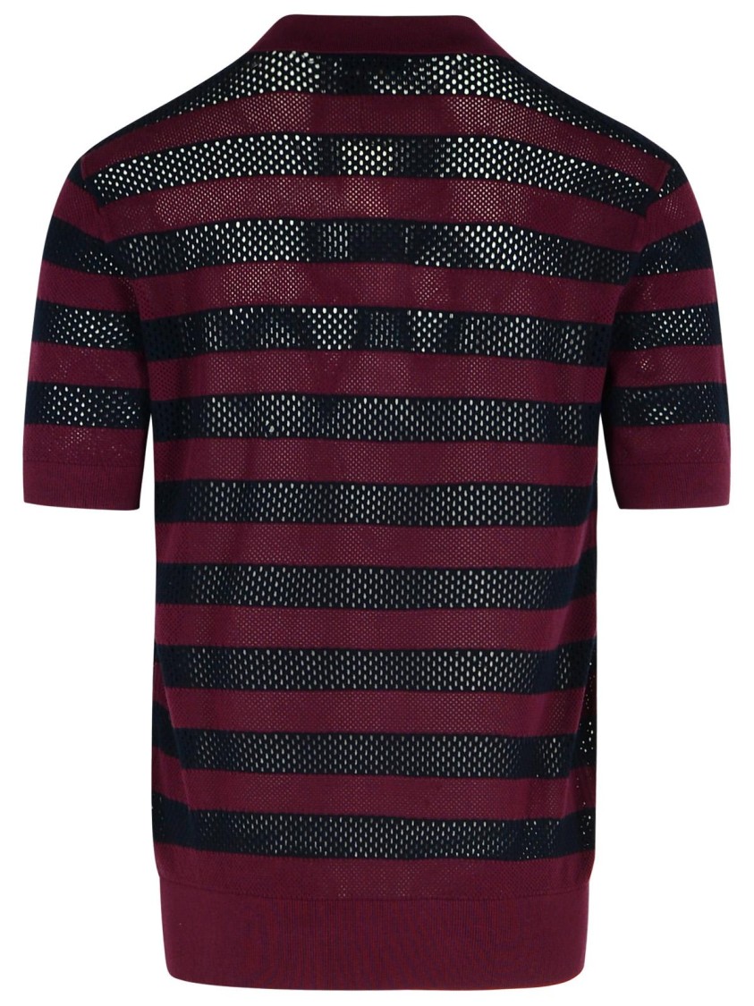 Dries Van Noten Mercy Burgundy Viscose Blend Polo Shirt In Burgundy