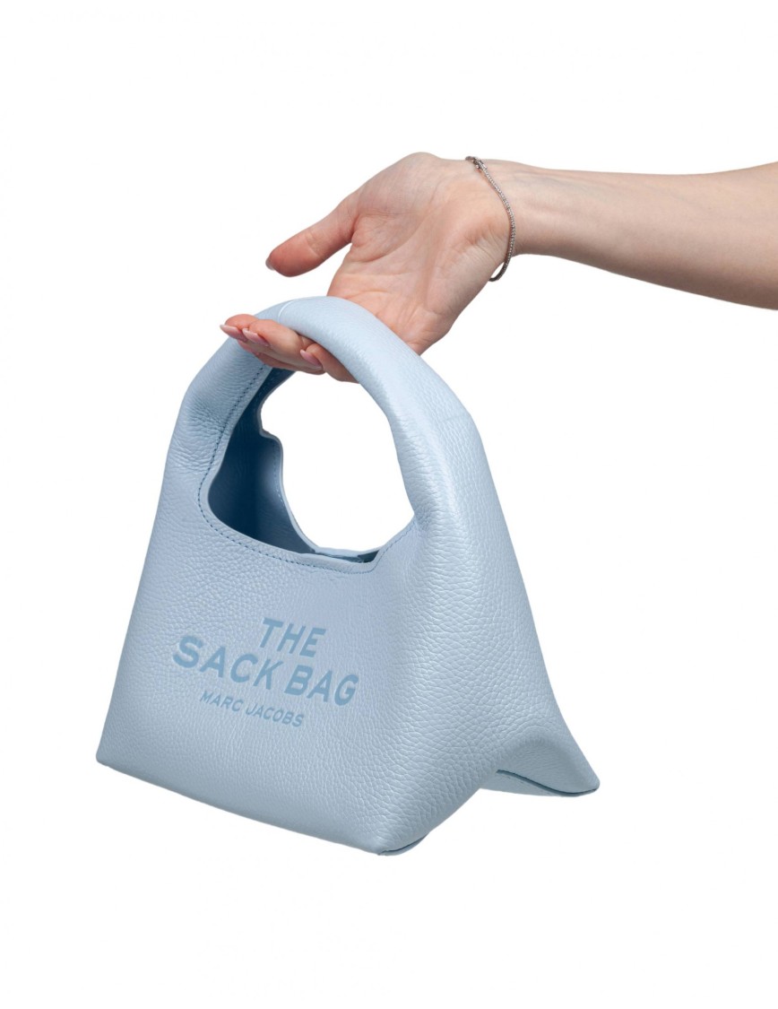Marc Jacobs Light Blue Leather Mini Sack Bag In Blue