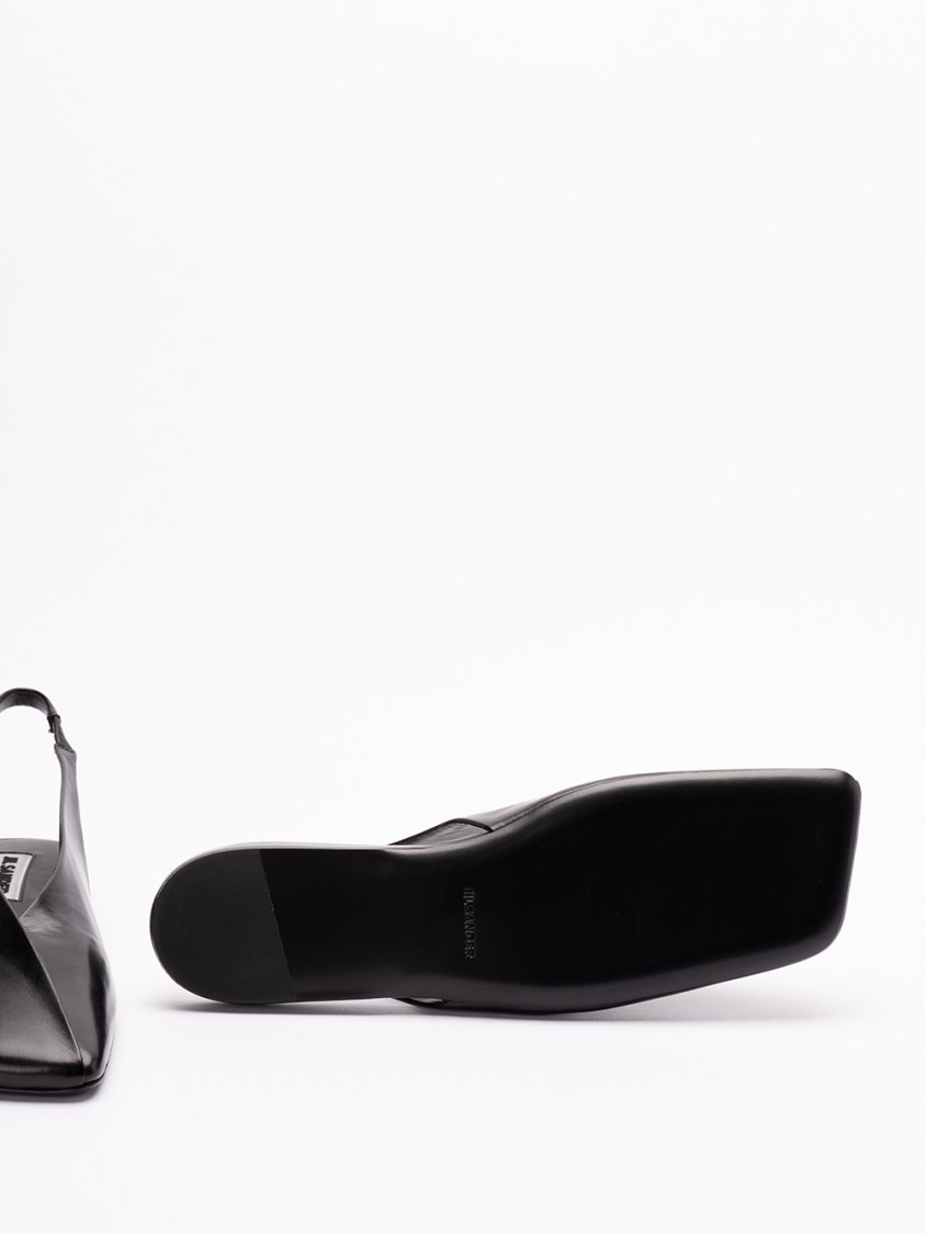 Jil Sander Pointed Toe Ballerinas With Slingback Strap