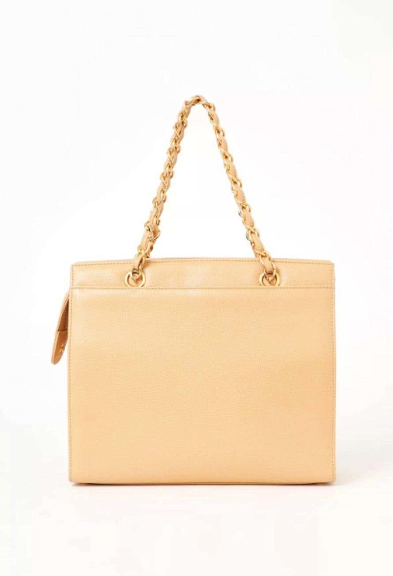 Pre-owned Chanel Camel Caviar Leather Bag In Neutrals