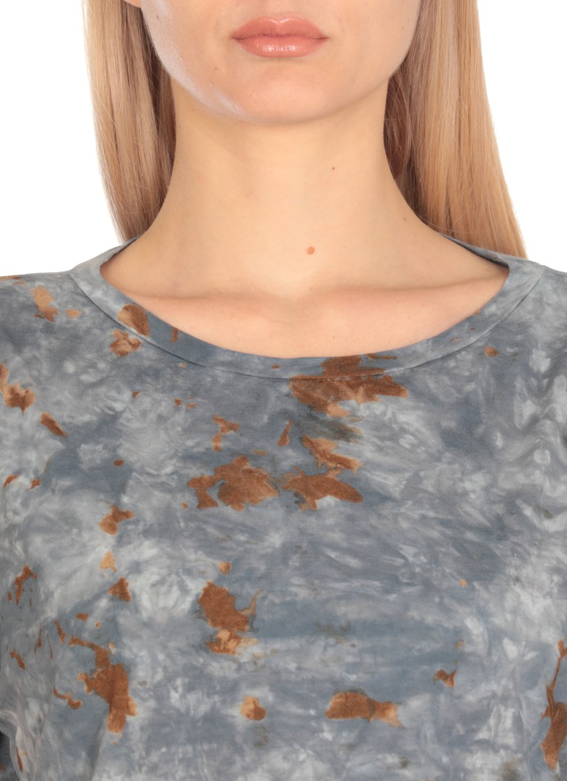 Avant Toi Cotton Sweater With Contrasting Pattern In Blue