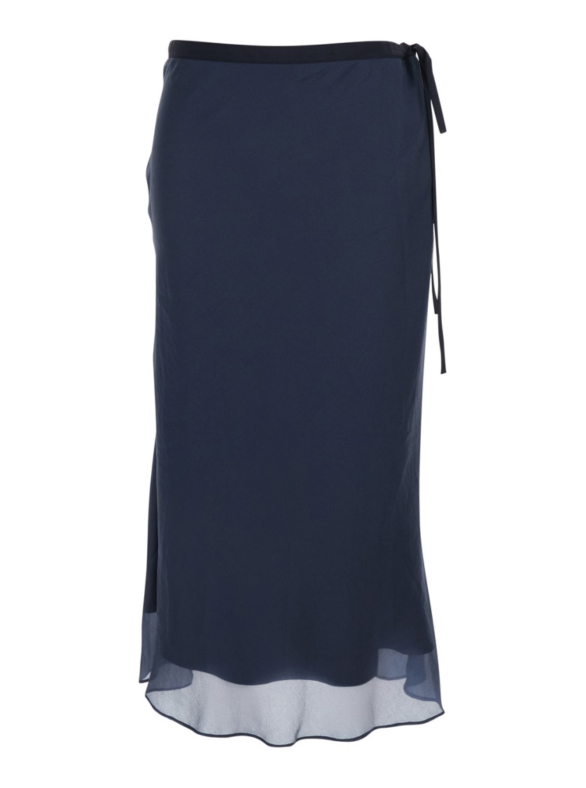 Dunst Blue Skirt With Side Knot Closure