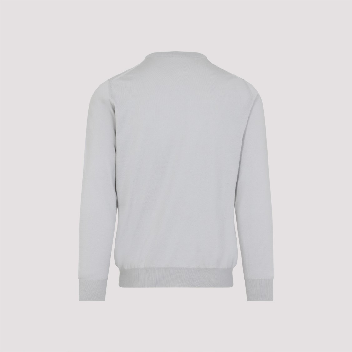 Shop Kiton Relaxed Fit Crew Neck Sweater In Soft White Cotton In Grey