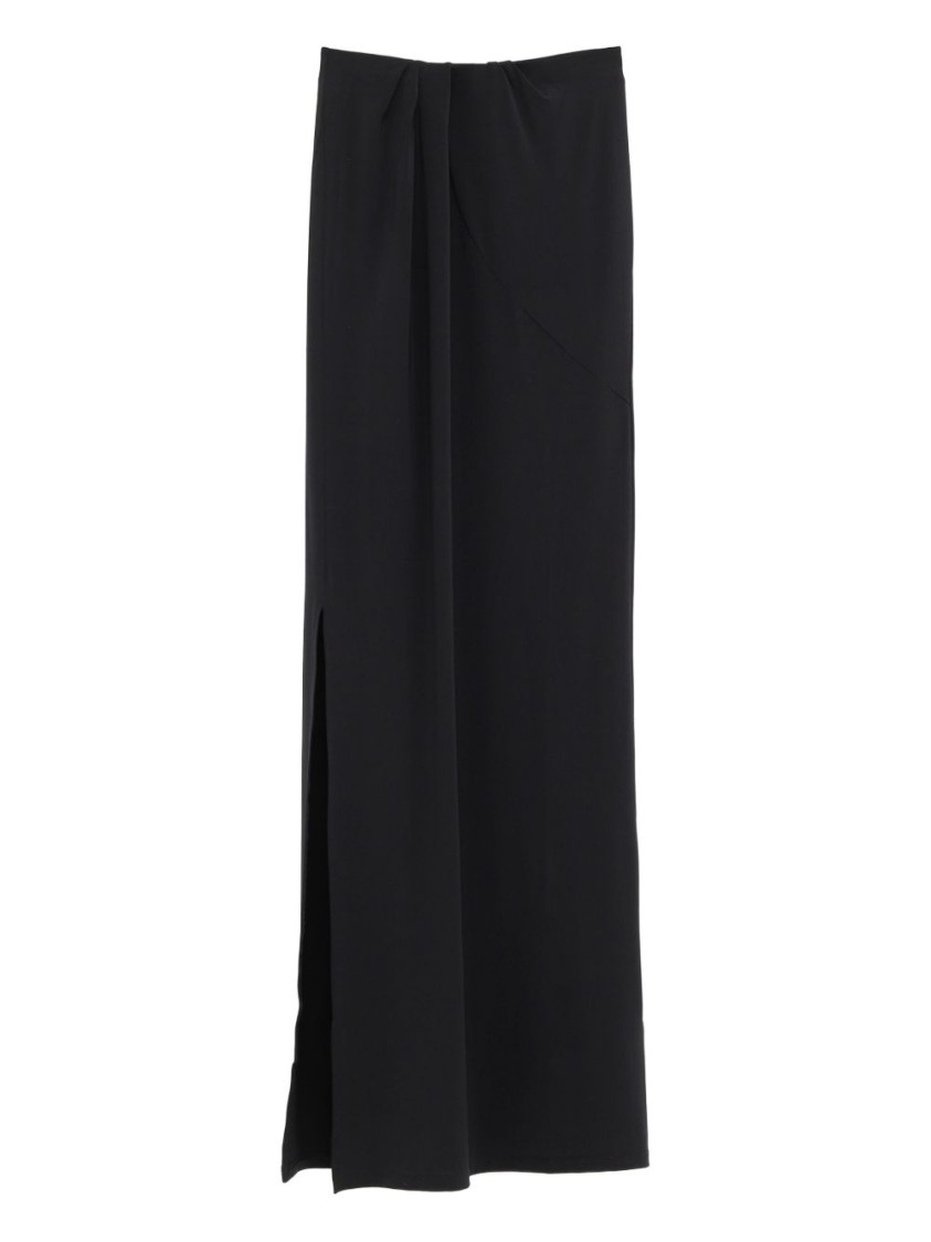 Jacquemus Floor-length Black Skirt With Subtle Side Slit In Black