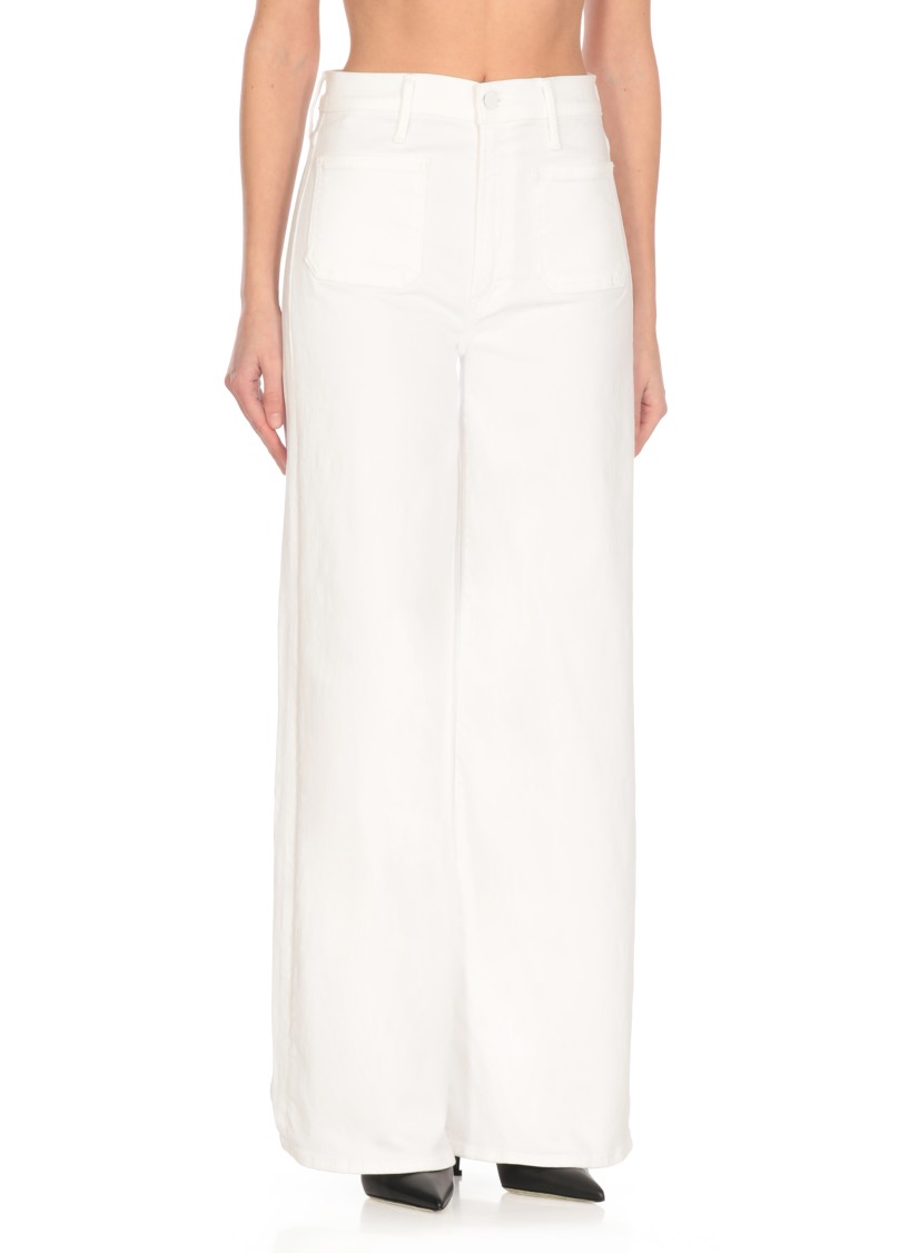 Mother Straight Wide-leg Cotton Trousers