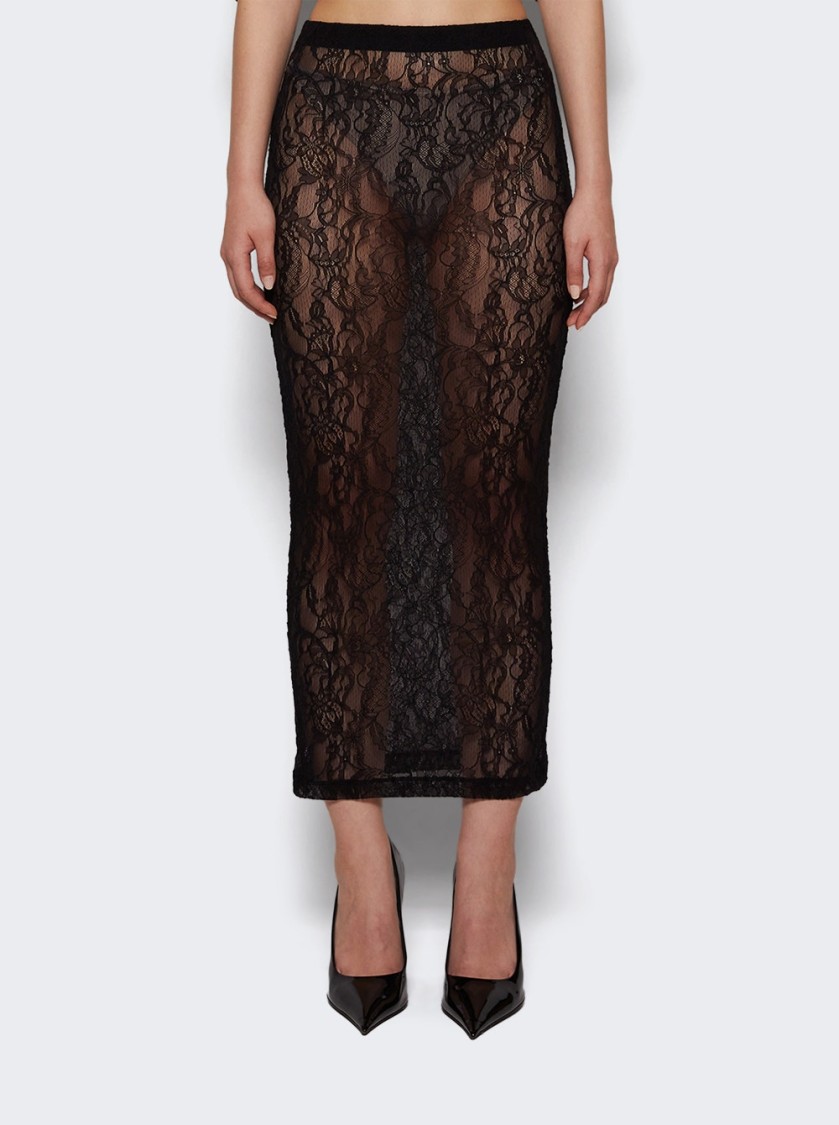 Wardrobe.nyc Lace Tube Skirt Black