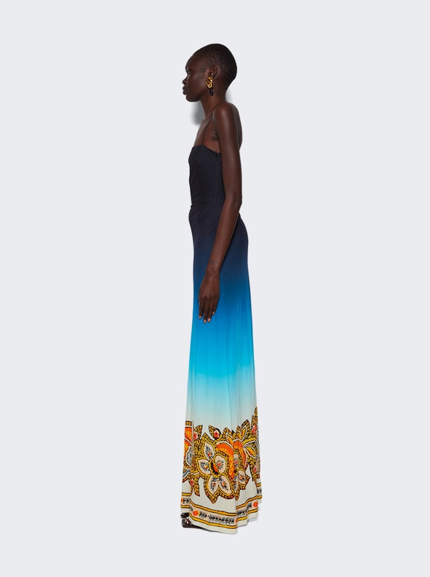 Etro Gradient Longline Dress With Paisley Printed
