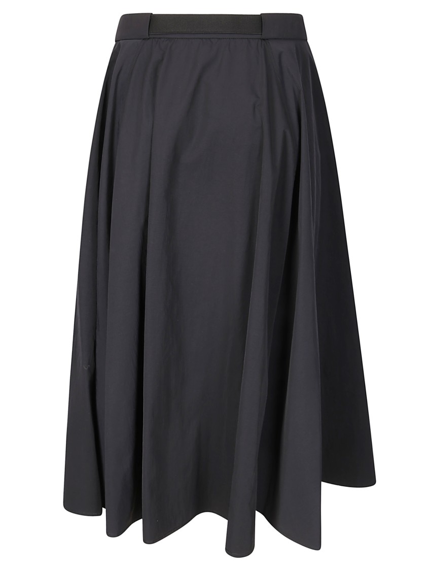 Moncler Flowing Midi Skirt In Black
