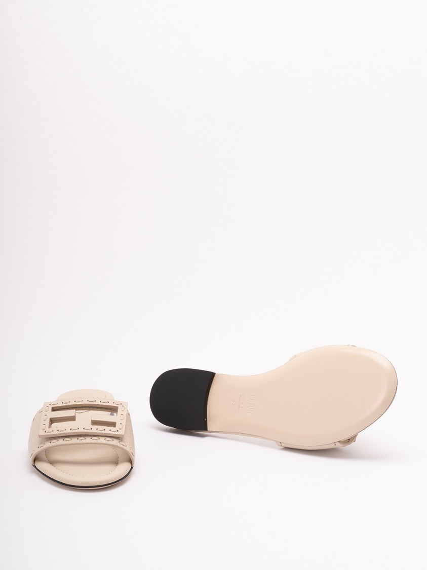 Fendi `ff` Slides In Neutral