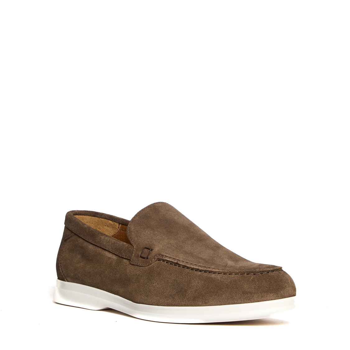 Doucal's Moccasin Adler In Soft Calf Suede In Brown