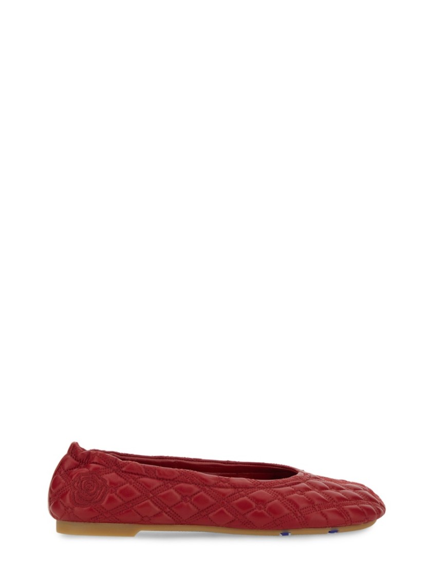 Burberry Sadler Quilted Lambskin Ballerina Flats In Red