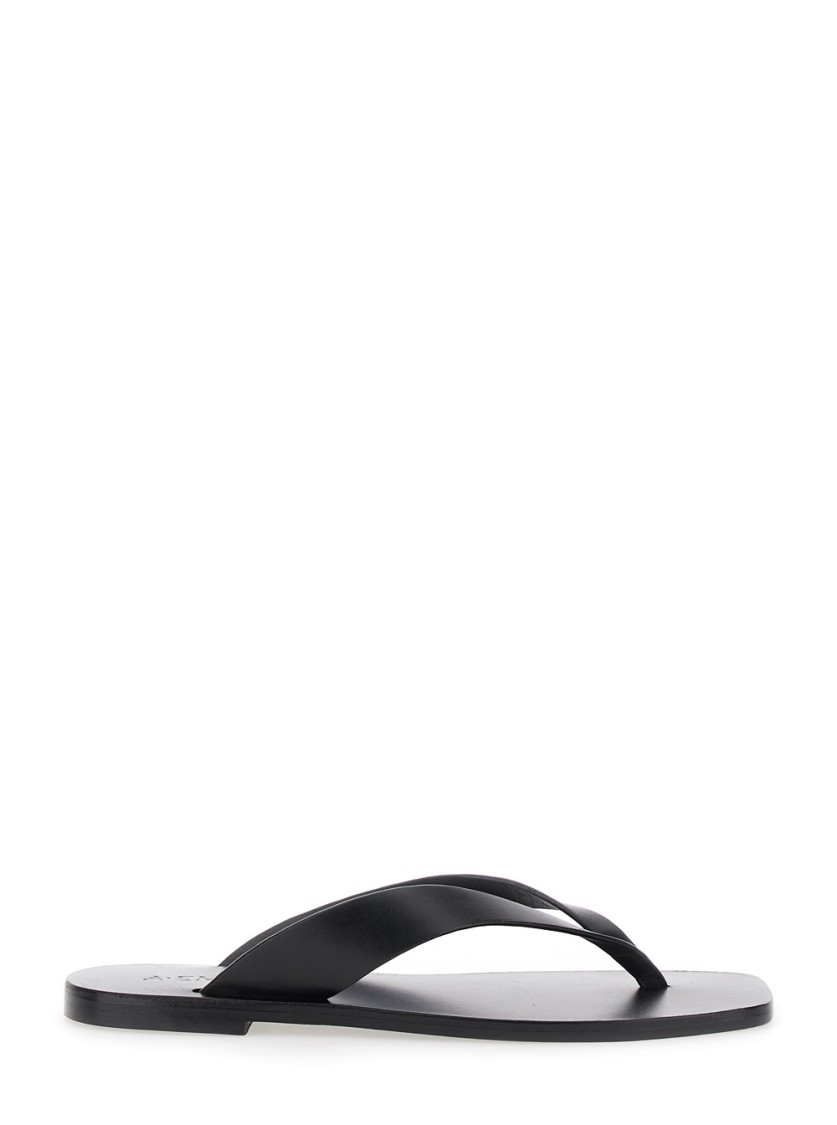 A.emery Kinto' Black Sandals With Square Toe