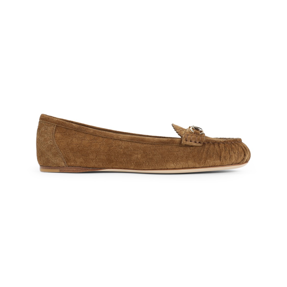 フラットシューズ Gucci Brown Suede Loafers With Decorative Buckle Gucci Brown Suede Loafers With Decorative Buckle | ModeSens