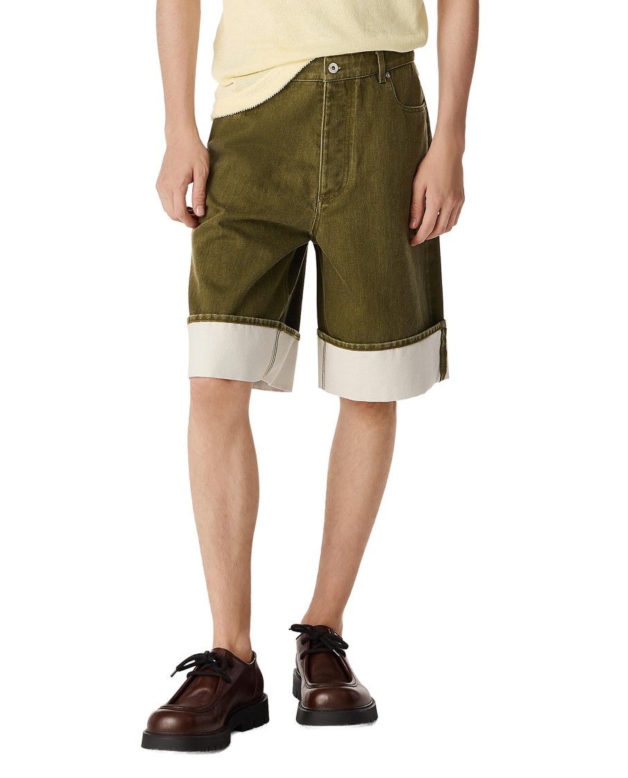 Bottega Veneta Stone Washed Short Pants in Green | THE LIST