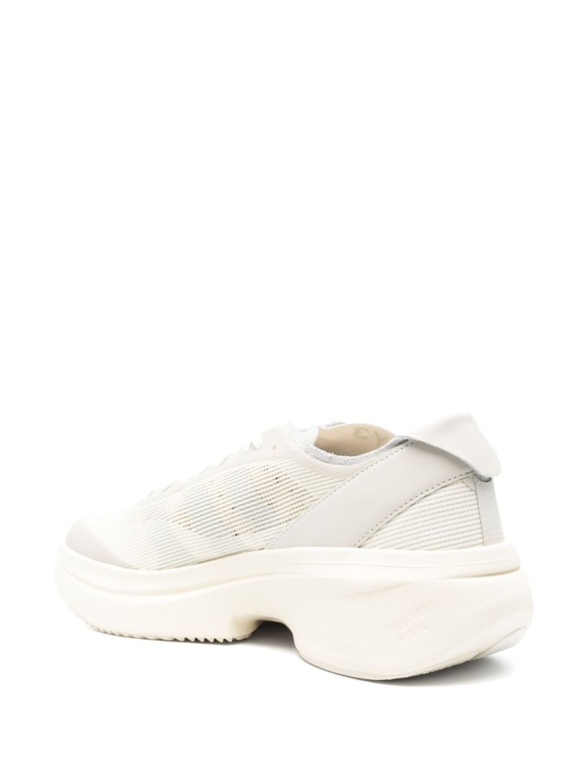 Shop Y-3 Ecru Flatform Sneakers With Raised Logo Detail In Neutrals