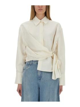 J. W. Anderson Patchwork Cotton Shirt Dress With Asymmetric
