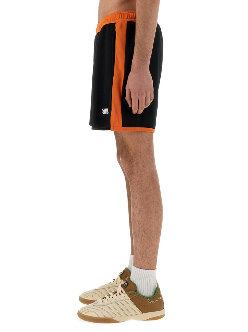 Shop Wales Bonner Contrast Panel Jersey Shorts In Black