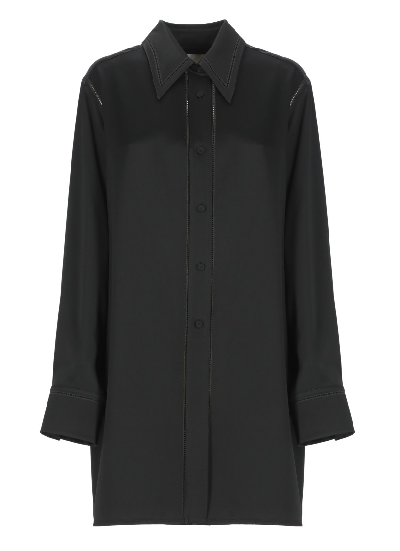 Shop Jil Sander Black Satin Shirt