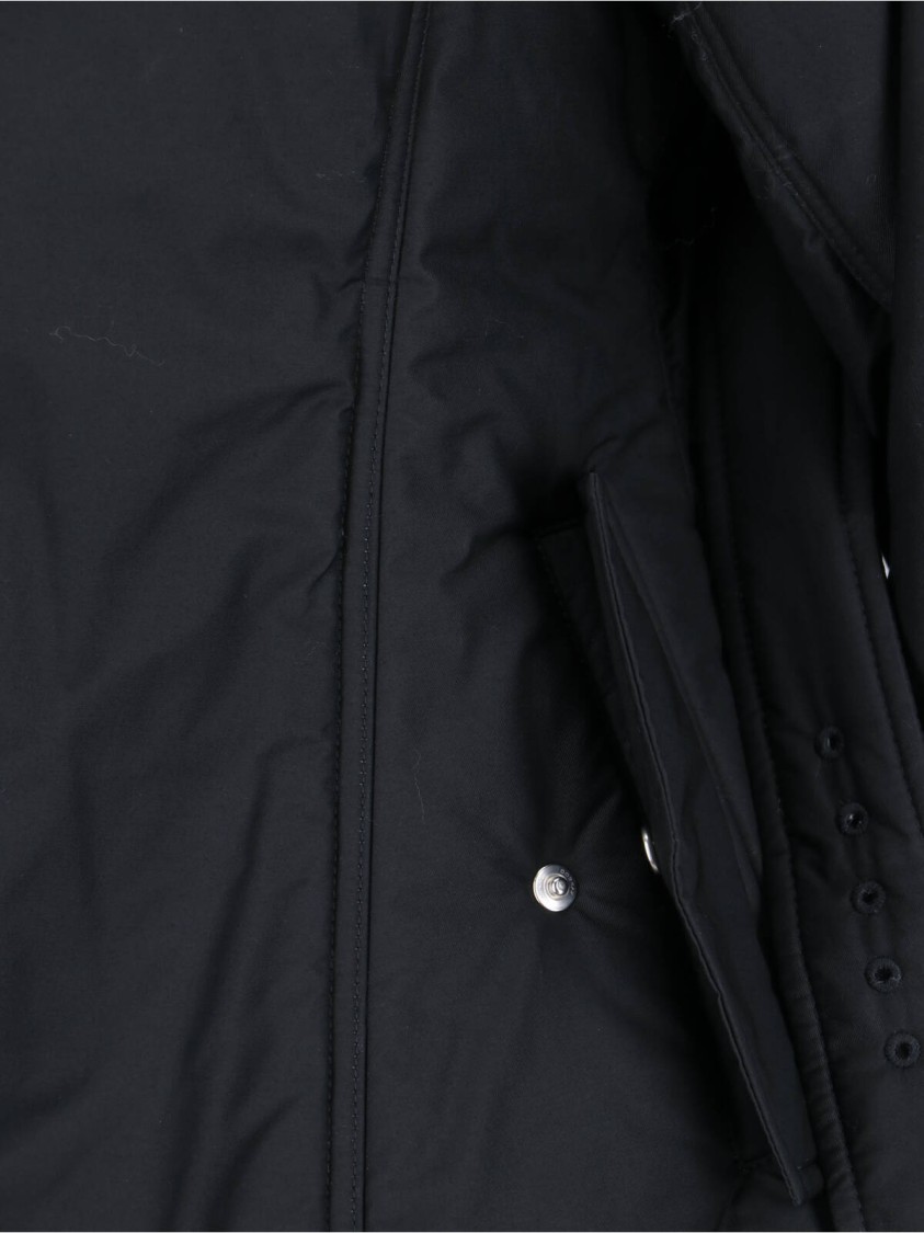 Alaïa Black Cotton Blend Bomber Jacket With Draped Details In Black