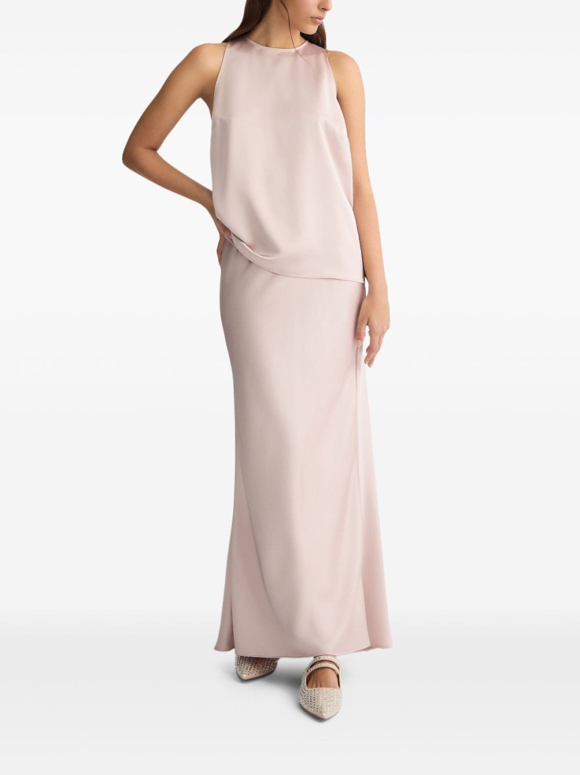 Shop Liu •jo Liu Jo Sleeveless Pink Top With High Neckline