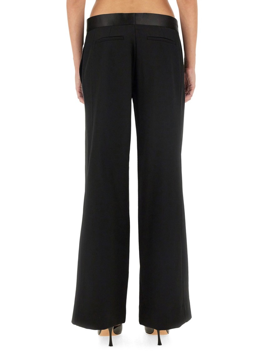 Victoria Beckham Side Panel Wool-blend Wide-leg Pants In Black