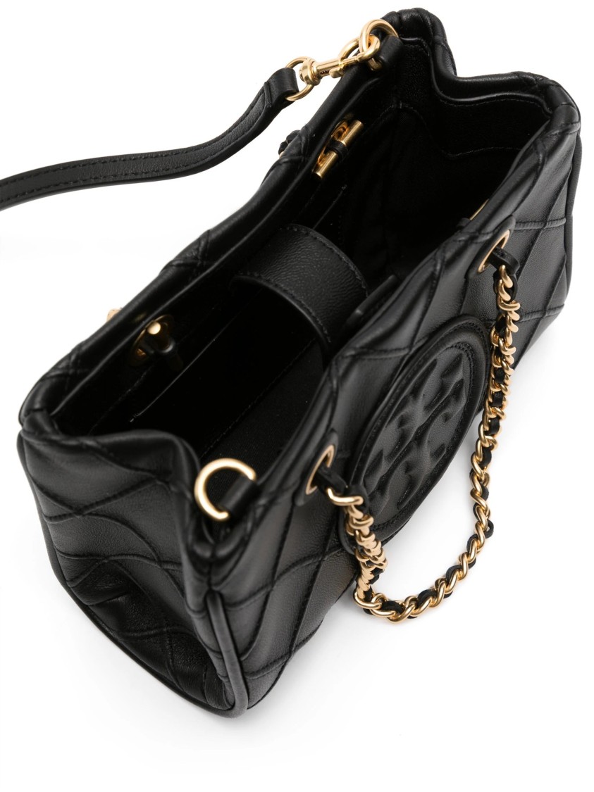 Tory Burch Fleming Soft Mini Chain Tote In Black