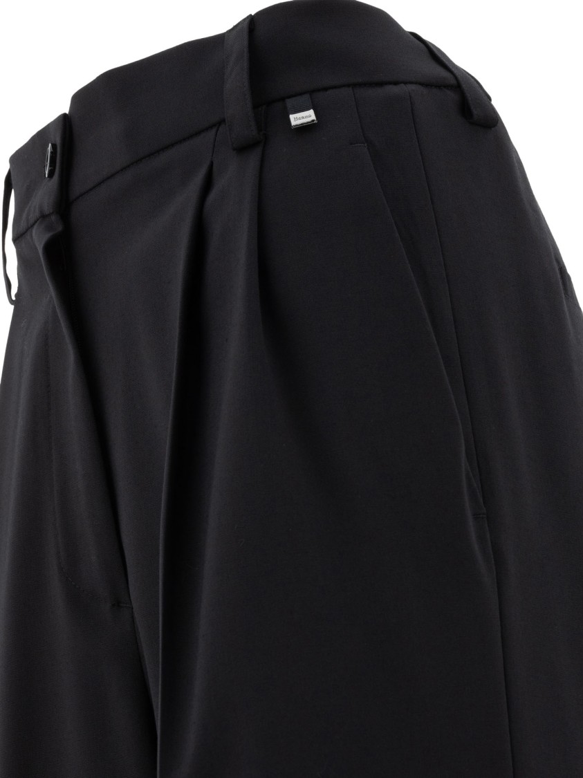Herno Wool Blend Cargo Trousers In Black