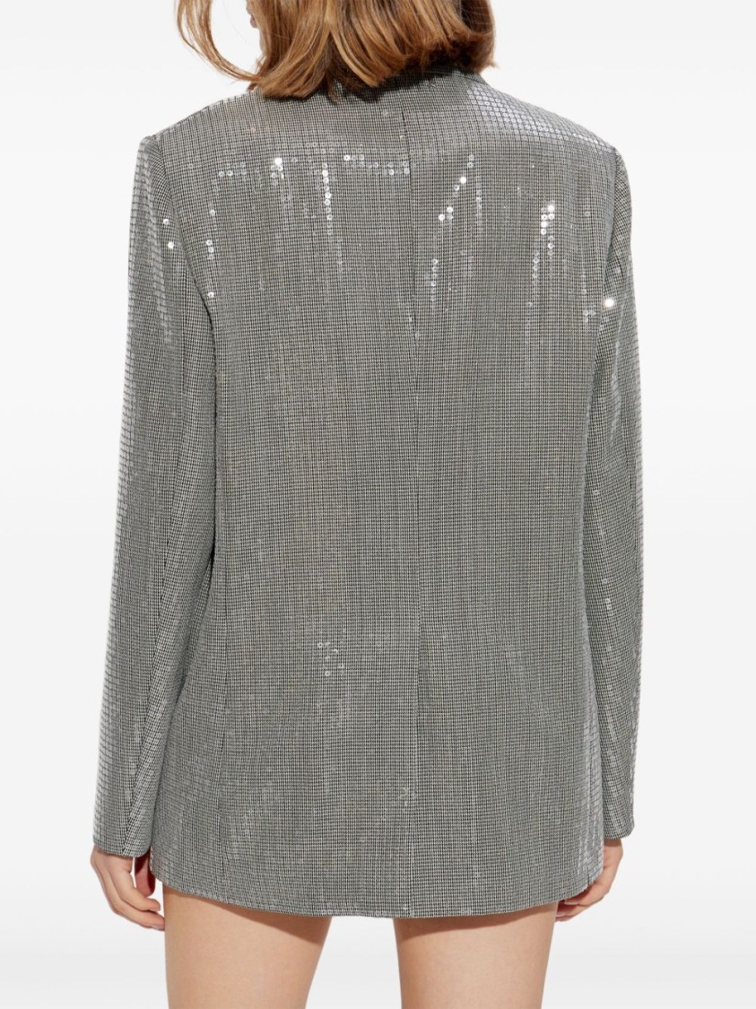 Golden Goose Deluxe Brand Micro Pied De Poule Check Blazer In Grey