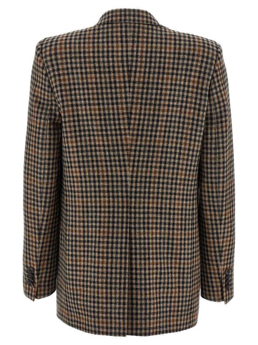 Tagliatore Notched Lapels Checked Blazer In Gray