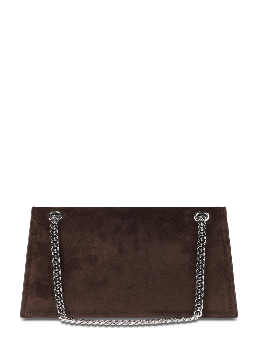 Tory Burch Turnlock Suede Shoulder Bag In Black