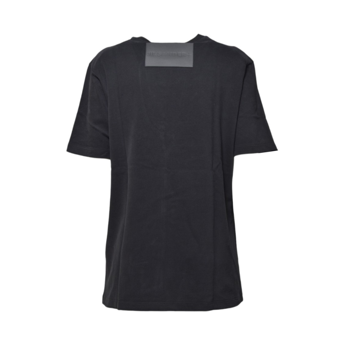 Jil Sander Ribbed Neckline Black Cotton Jersey T-Shirt | THE