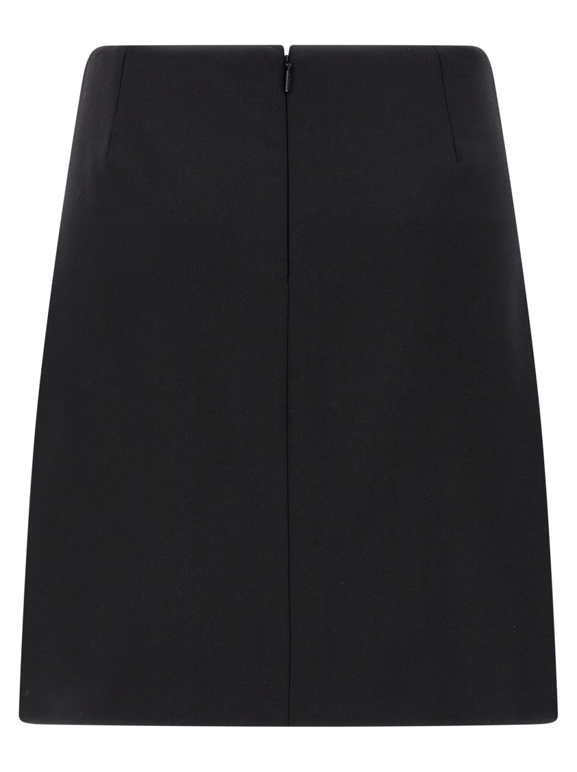 Versace Safety Pin A-line Wool Mini Skirt In Black