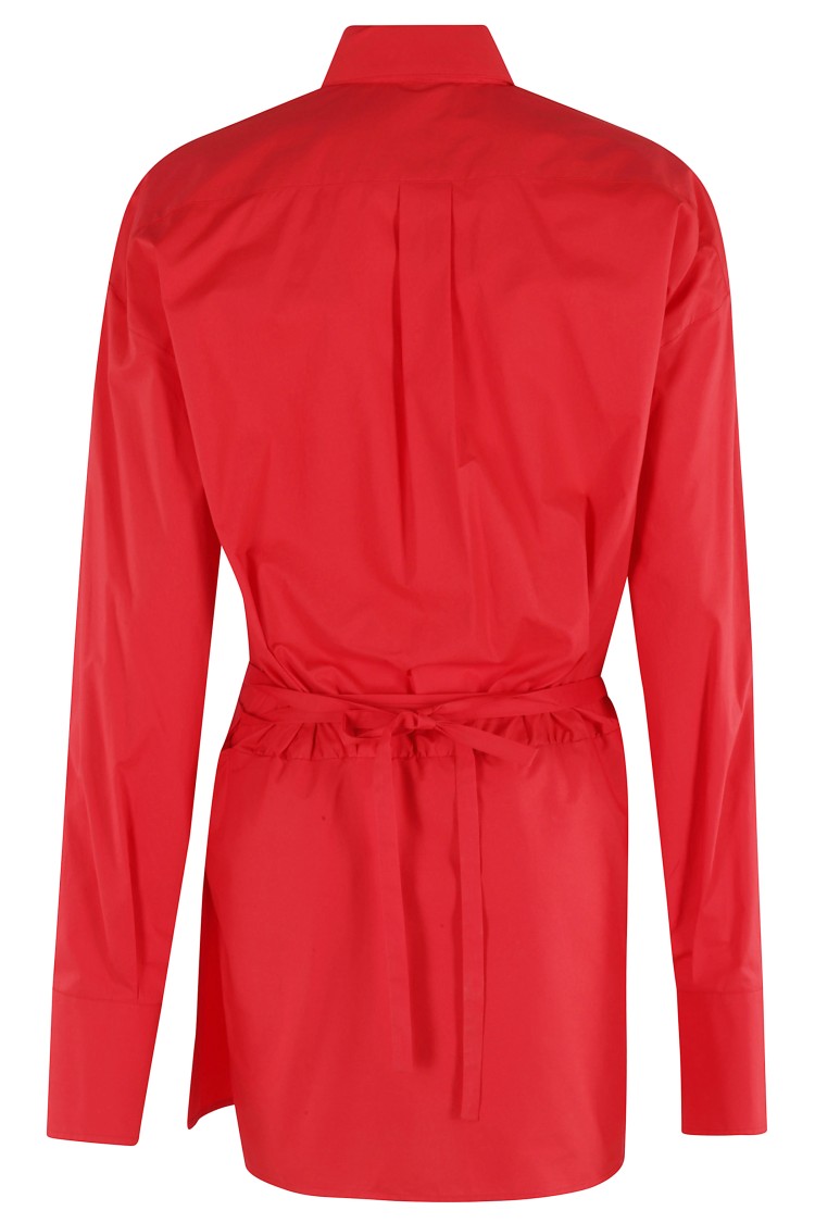 FEDERICA TOSI FEDERICA TOSI MINI COTTON PAREO DRESS WITH CLASSIC COLLAR